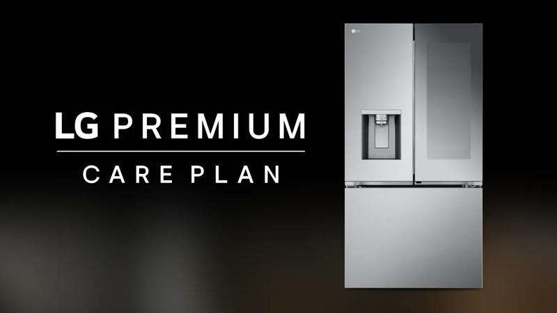 LG Premium Care Plan copy with an image of a Refrigerator to the right of it. 