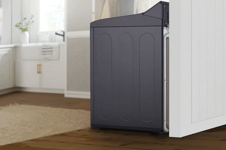 LG DLHC8402B Ventless Dryer with compact design shown in modern laundry room - Side View