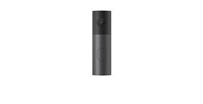 LG smart video doorbell with camera and button on white background