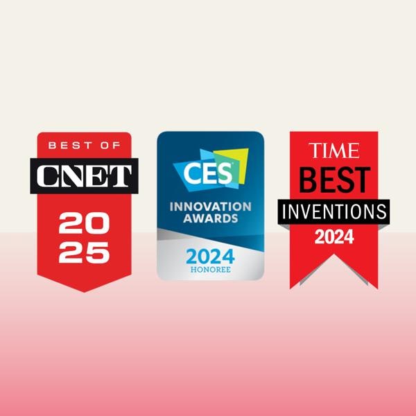 Image shows Tech awards from CNET for the LG G5 TV, CES Award Innovation Award and Time Magazine for Best Inventions”