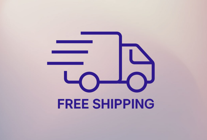 Icon representing free shipping, set against a softly blurred background, emphasizing delivery convenience.