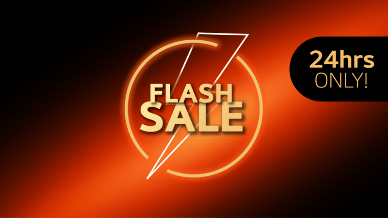 2 badges reading “Flash Sale” and “24 Hours Only” 