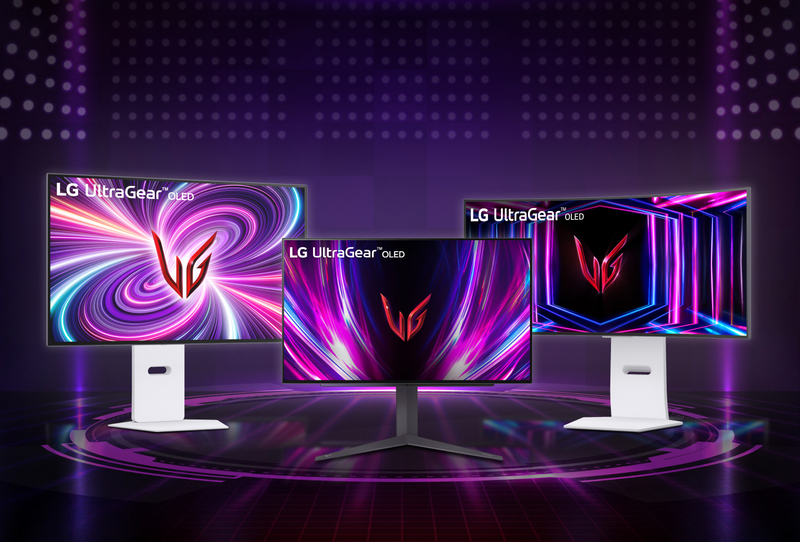 LG OLED UltraGear gaming monitors showcasing vibrant colors and a high refresh rate, ideal for immersive gaming experiences.