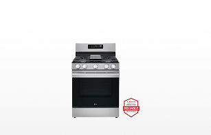 A front-facing image of an LG LRGN6323Y range.