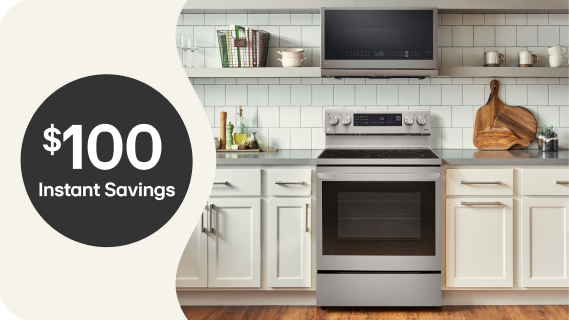 Save $100 on eligible microwave and range bundles
