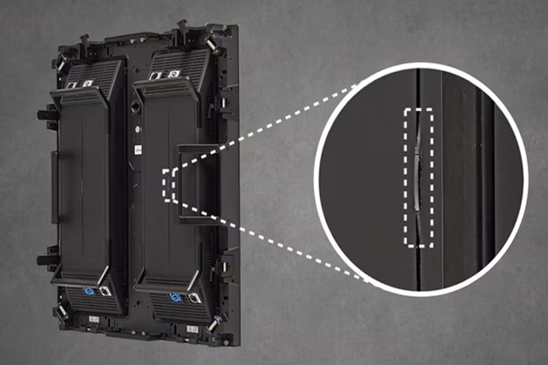 Black panel with inset showing a close-up of precise alignment.