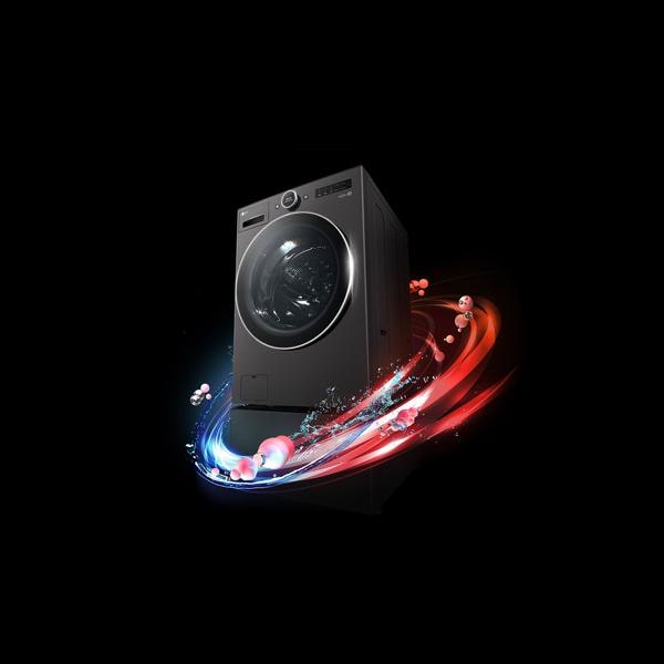 LG WashCombo on black background.