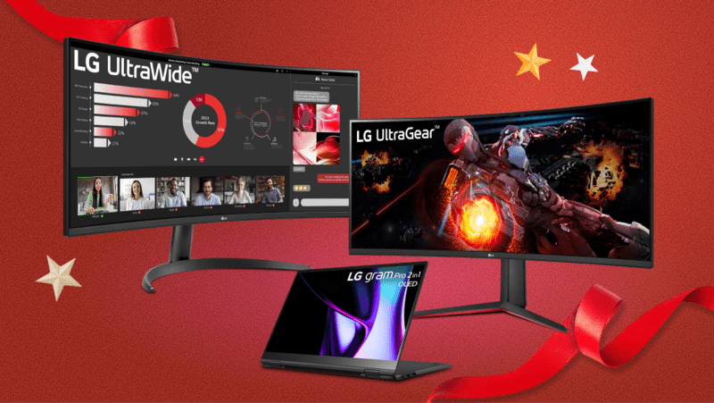  LG Monitors and gram laptop.