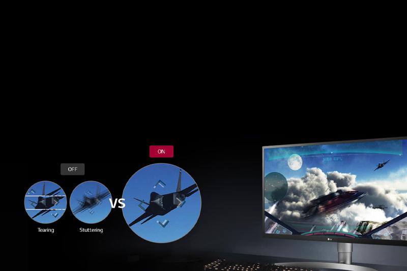 Comparison of gaming graphics with clear image on the right and disrupted images on the left.