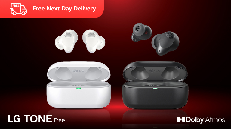 Get exclusive LG Rewards and free speaker offer with purchase of new T80S earbuds.
