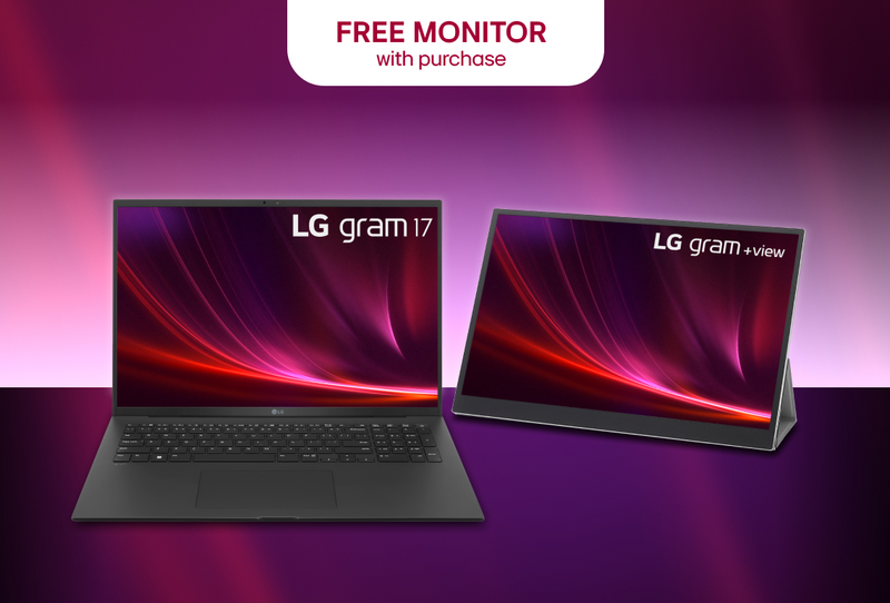 Save $300 on an LG gram Laptop + FREE portable monitor.