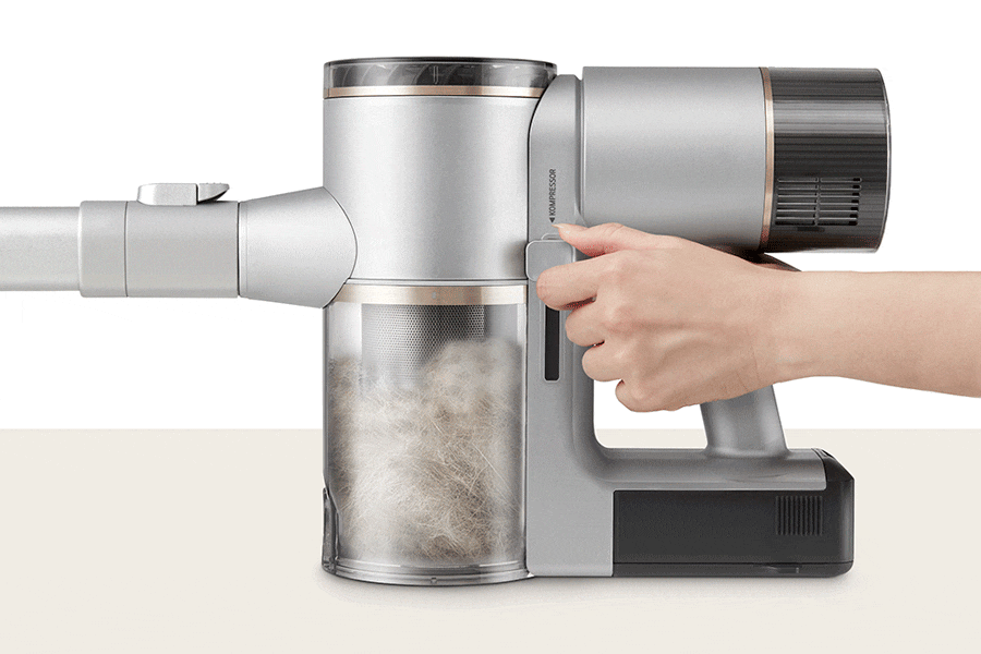 Compress Dirt and Dust so You Can Clean More, Empty Less