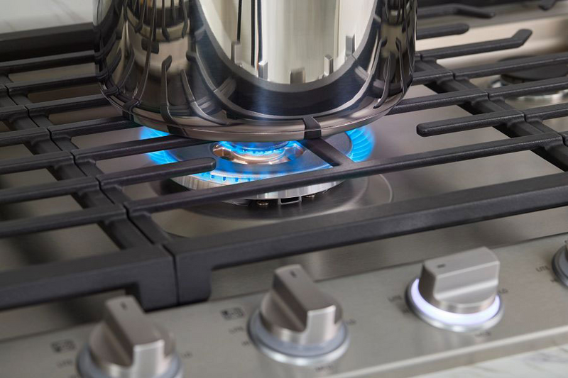 CBGJ3627S LG Appliances 36 Smart Gas Cooktop with UltraHeat™ 22K BTU Dual  Burner and LED Knobs