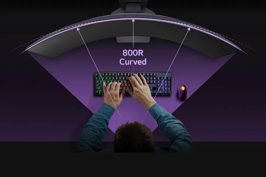 Ere OLED-mängimine järsul 800R kumeral ekraanil