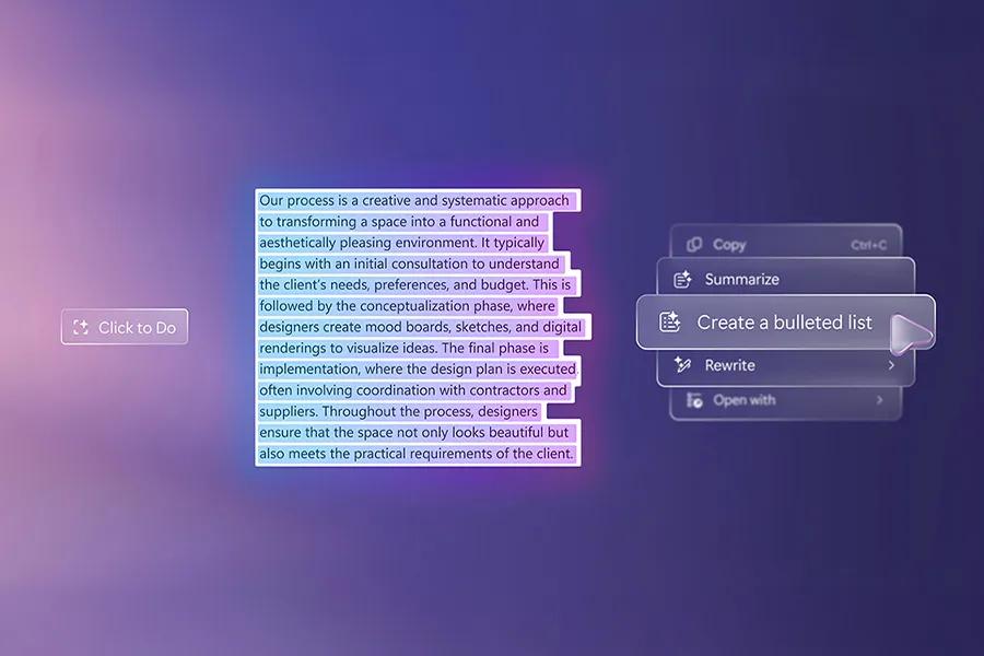 LG 14Z90U-G_AS63U1 Laptop one-click features showing text selection with Create a bulleted list option in context menu