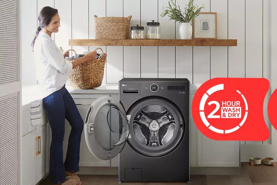 WASH & DRY IN 2 HOURS IN THIS LG WASHCOMBO ALL-IN-ONE