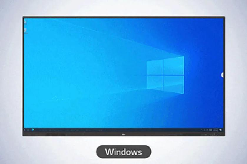 A CreateBoard displaying a blue Windows background.