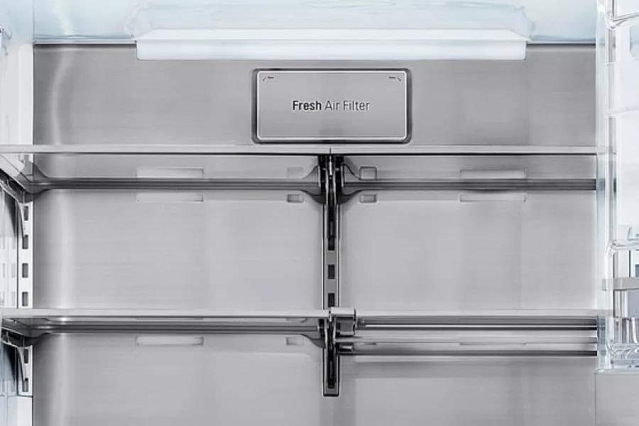 LG Refrigerator interior on white background