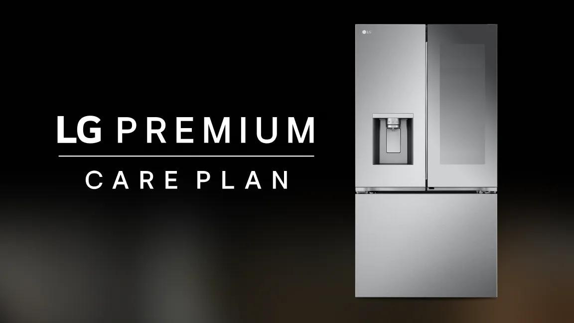 LG Premium Care Plan copy with an image of a Refrigerator to the right of it. 