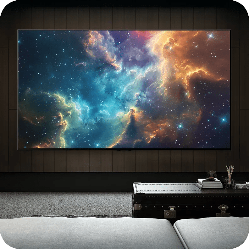 An LG TV displays a gallery of video game images and the Xbox Game Pass Ultimate logo.