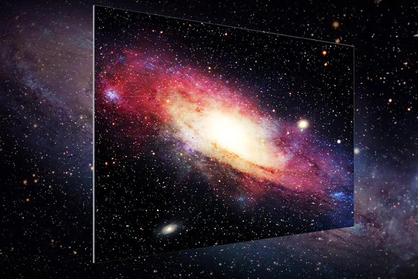 A vivid view of the Andromeda Galaxy with a highlighted three-dimensional effect.