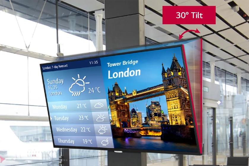 Accordion Digital Signage 30 tilt