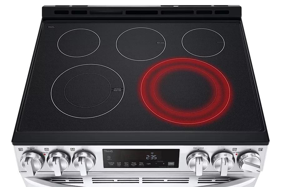 LG LSEL6333D 30 Inch Electric Slide-In Smart Range with 5 Elements, 6.3 cu  ft. Convection Oven, UltraHeat™ Element, Storage Drawer, Air Fry, and  EasyClean®+Self Clean: PrintProof™ Black Stainless Steel