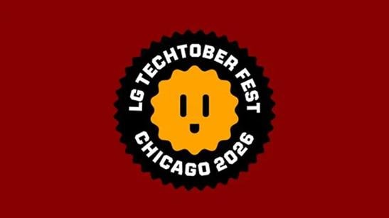 LG TechTober Fest logo on red background