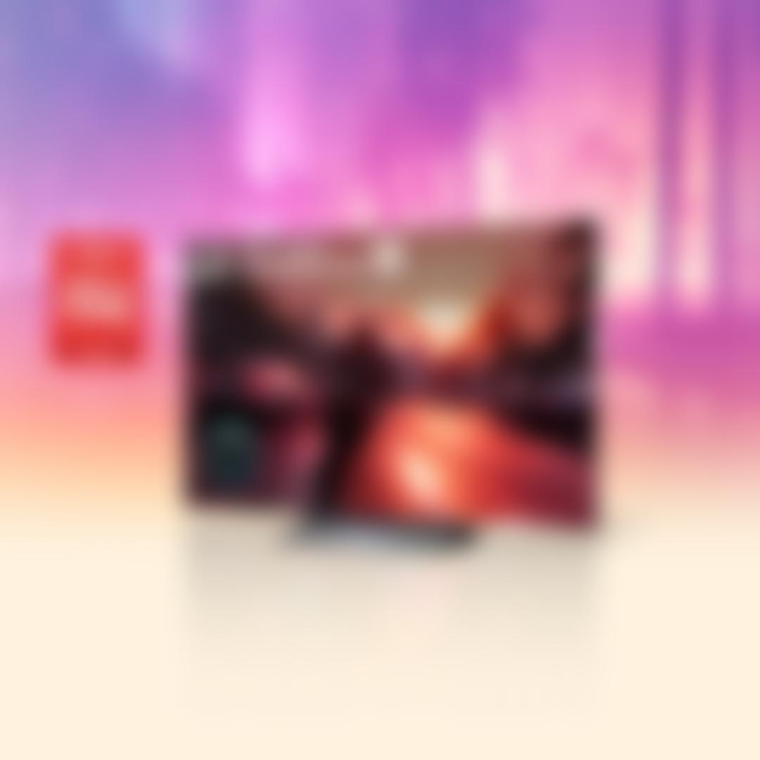 LG OLED evo AI TV showing a racing video game with a motorcycle on a sunset city highway, CNET People’s Picks 2026 #1 TV Brand badge.