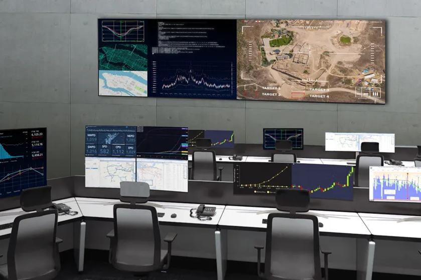 Control room with LG DVLED panels and monitors