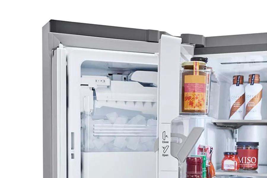 Refrigerator interior showcasing Slim SpacePlus Ice System