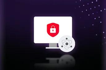 LG AI TV with LG Shield is recognized for Secure Cryptographic Algorithms, illustrated by a protected display and shield icon, where encryption-based security ensures safe and reliable data transmission.