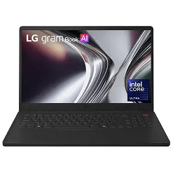 LG 15U50U-H.AA57U1 gram Book 15-inch Laptop - Black Finish - Open Front View with Screen On