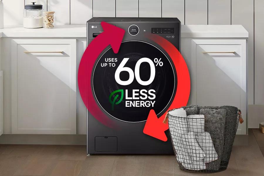 LG 5.0 cu. ft. Mega Capacity Smart Front Load Electric All-in-One Washer  Dryer Combo with TurboWash360 WiFi in Black Steel WM6998HBA - The Home Depot