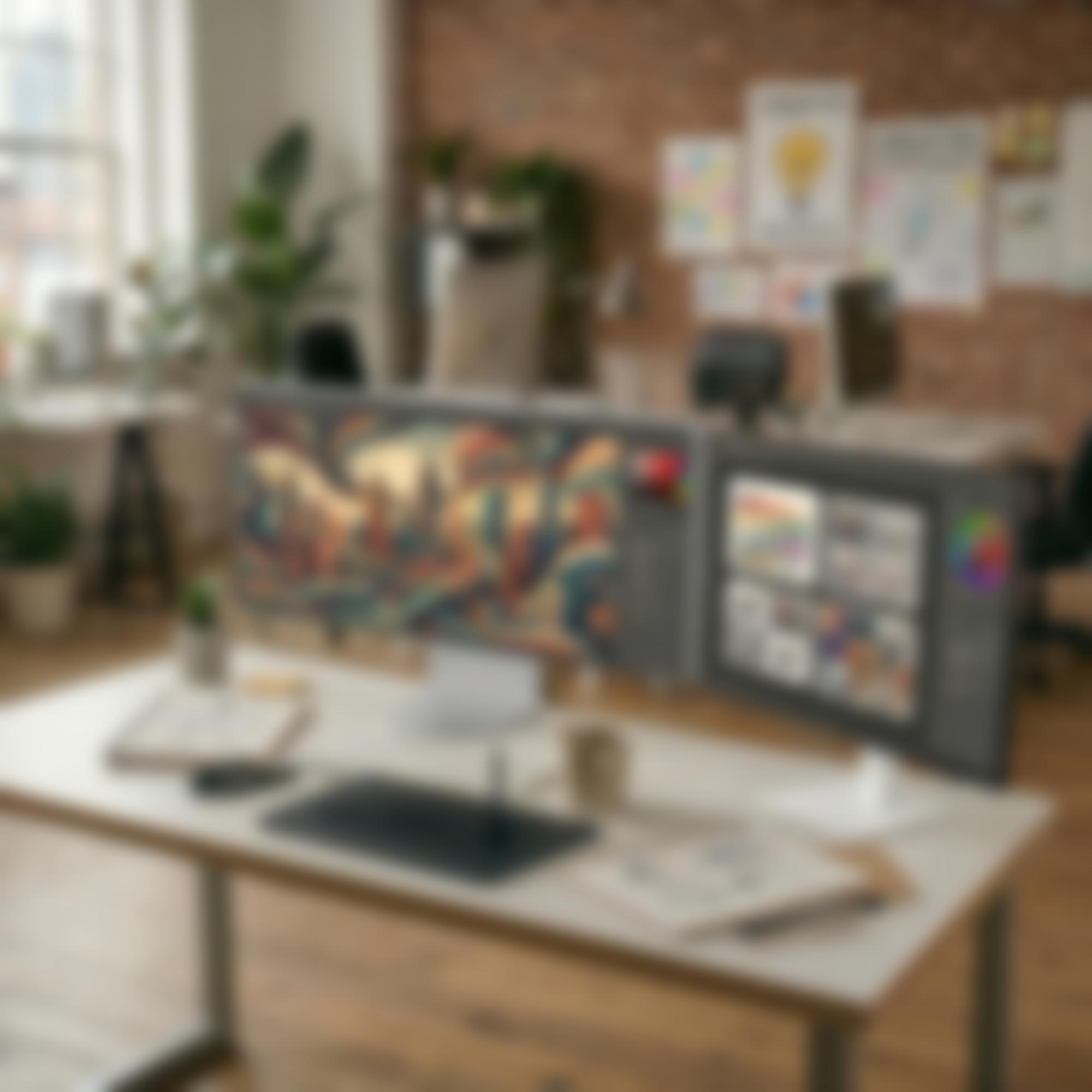2 LG Monitors appear on an organized desktop.