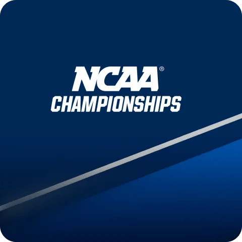 NCAA Championships logo in white text on a dark blue background with angled blue and gray graphic accents.
