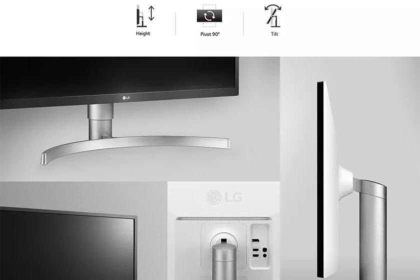LG monitor images featuring the stand going up and down