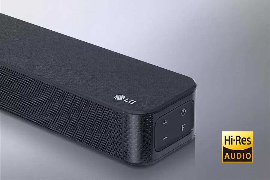 sound bar with hi-res audio glowing graphics