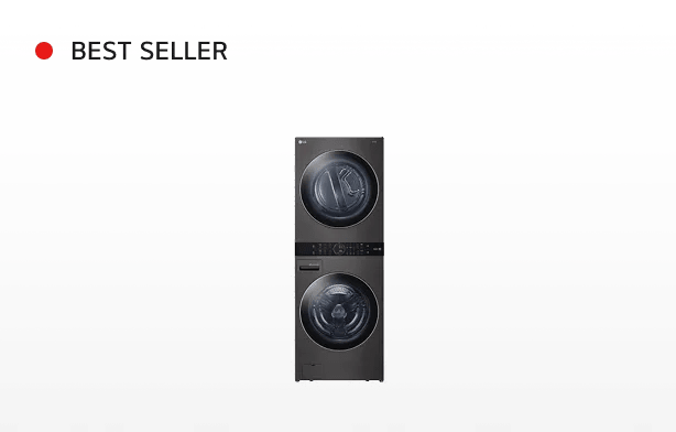A front-facing image of the LG WKEX200HBA WashTower™.