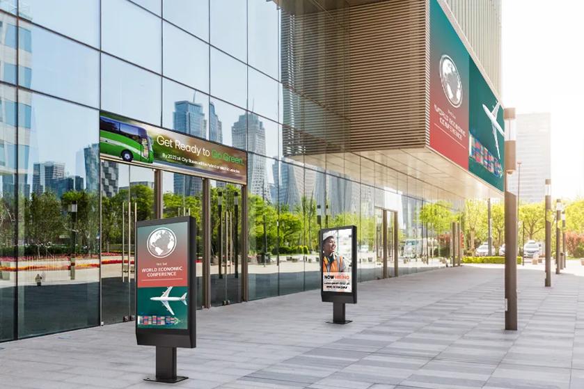 Outdoor signage outside of a city office