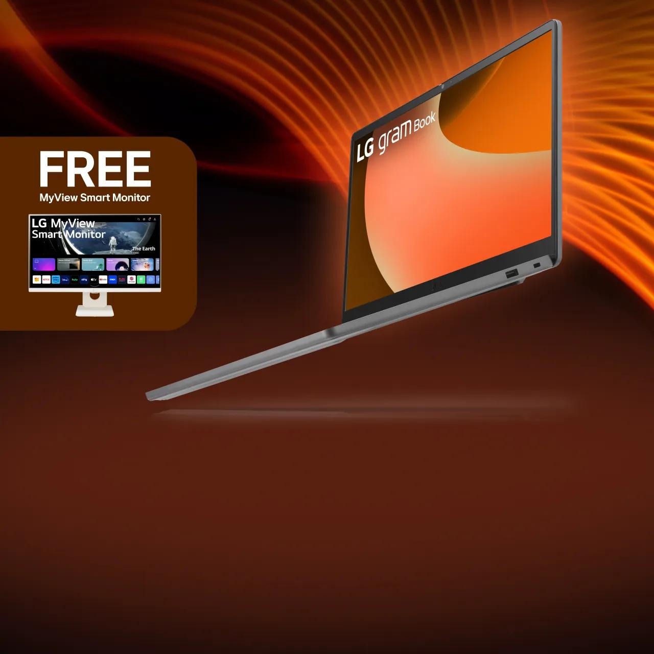 Save $100 on a 15” gram Book laptop plus get a free MyView Smart Monitor