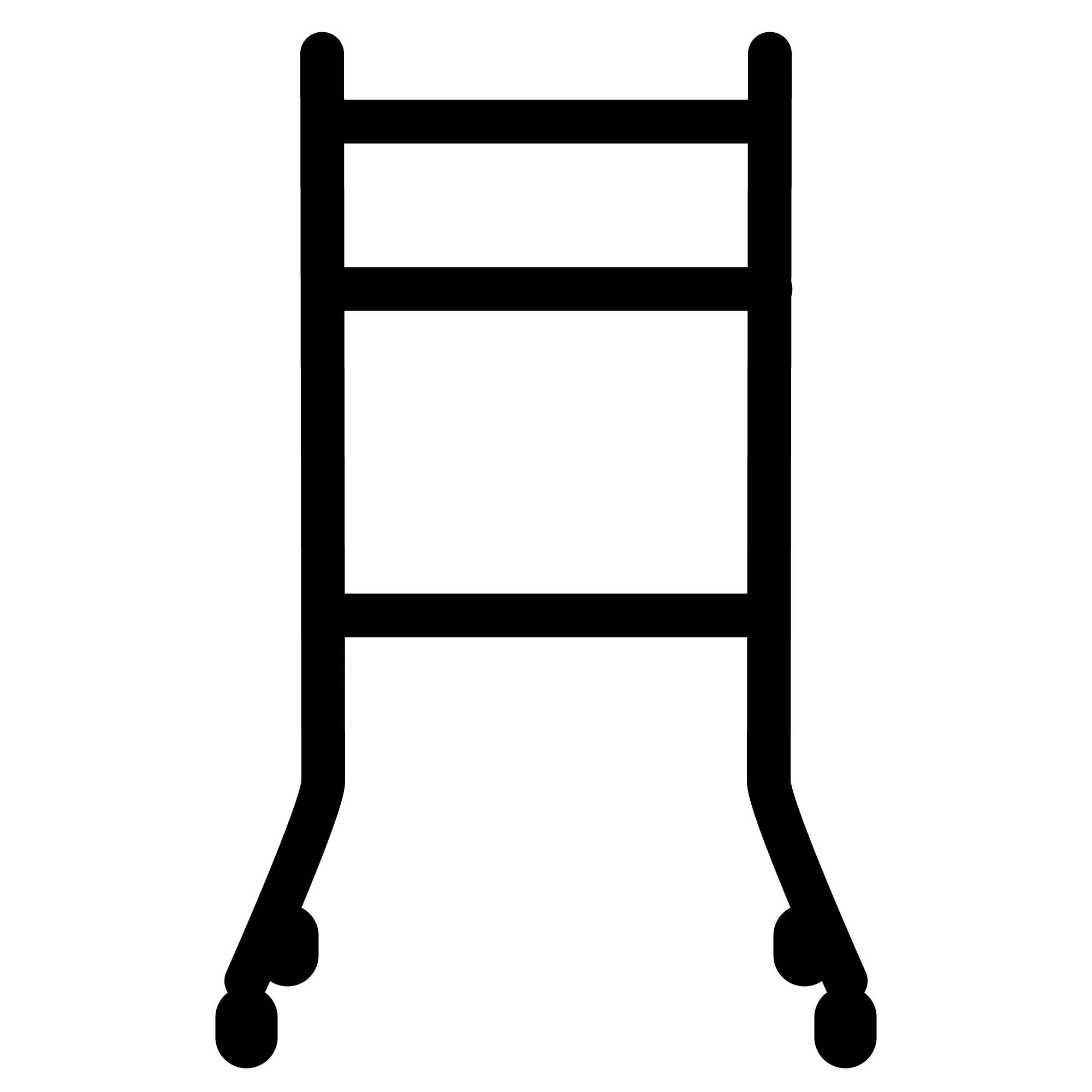 A minimalist illustration of a CreateBoard stand done with simple black lines on a white background