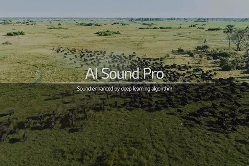 Screenshot of video about AI Sound Pro for optimized sound that LG NanoCell TV s automatically recognize