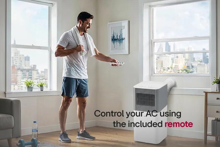 Control your LG Air Conditioner from the comfort of your bed or couch with the included remote control, for your convenience.