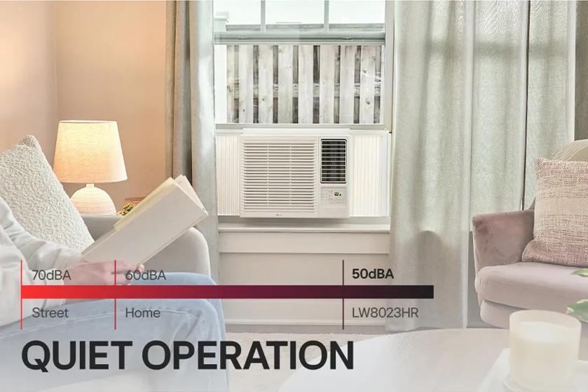 70dBA
60dBA
Street
Home
QUIET OPERATION
52dBA
LW8023HR