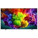 The front view of LG QNED evo Mini LED fills the screen with vivid, fluid bursts of multicolored, paint-like motion, as dense clouds of color blend seamlessly across the display.