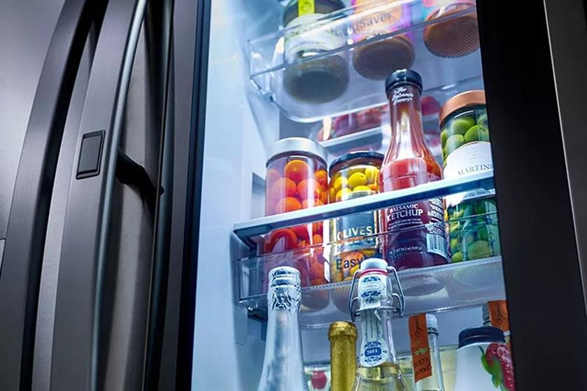 Refrigerator interior showcasing InstaView Door in Door