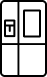 A simple black line icon displaying the front profile of an LG French door refrigerator with a built in water dispenser.