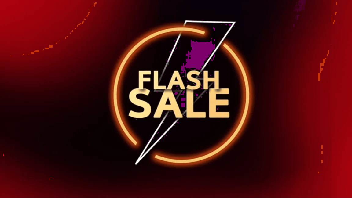 Lightning logo with “Flash Sale” text. 