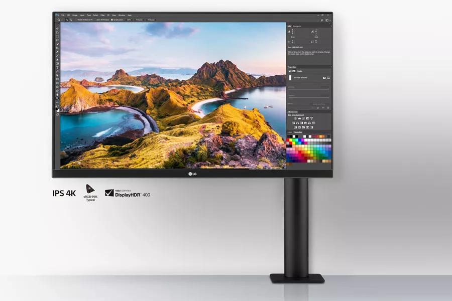 27” Ergo IPS UHD 4K UltraFine™ Monitor (3840x2160) with Ergonomic Stand &  C-Clamp, USB Type-C™, sRGB 95% (Typ.) & VESA DisplayHDR 400